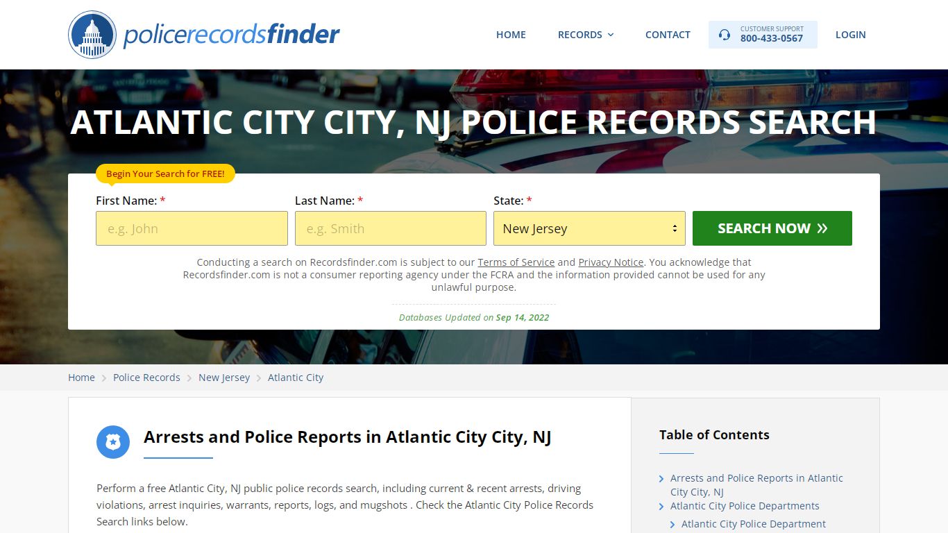 ATLANTIC CITY CITY, NJ POLICE RECORDS SEARCH - RecordsFinder